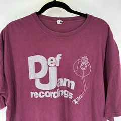 Vintage 90s Def Jam Recordings Mens 2XL XXL Maroon Tee T Shirt Rap Streetwear