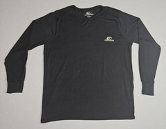 Mossy Oak Shirt Mens Large L Black Performance Long Sleeve Hiking Fishing Tee