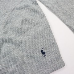 Polo Ralph Lauren Waffle Knit Thermal Hoodie Shirt Mens Medium Gray 1/4 Zip