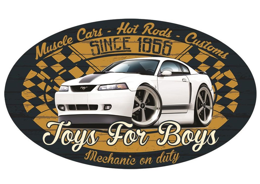 2003 2004 Ford Mach 1 Mustang Car-toon TOYS FOR BOYS Wall Art Graphic Sticker