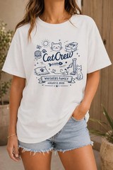Personalized Cat Comfort Tee Family Crew Pet Lover Gift