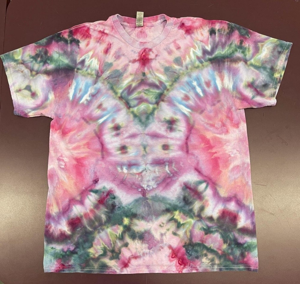 Hand Dyed Tie Dye Ice Dye T-shirt, XL, NWT”s Multicolor Tee, Festival, Retro,