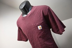 Carhartt Tee Shirt Work Wear Short Sleeve Loose Fit Dark Red Mens Sz Medium