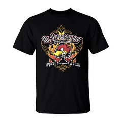 Mr. Horsepower T-Shirt, Hot Rod Woodpecker Graphic with Flames & Wrenches