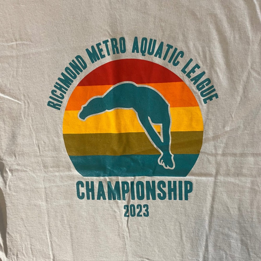 Gildan T-Shirt Mens L Richmond VA Metro Aquatic League Championship 2023 Blue