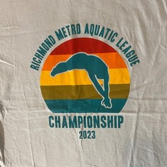 Gildan T-Shirt Mens L Richmond VA Metro Aquatic League Championship 2023 Blue