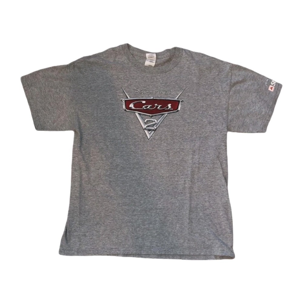 Vintage Disney Cars 2 T-shirt Size L Gray Movie Promo Y2K – New in Plastic