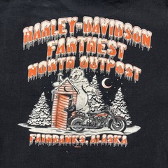 Harley Davidson Shirt Mens 2XL Black Fairbanks Alaska Wolves Screaming Eagle