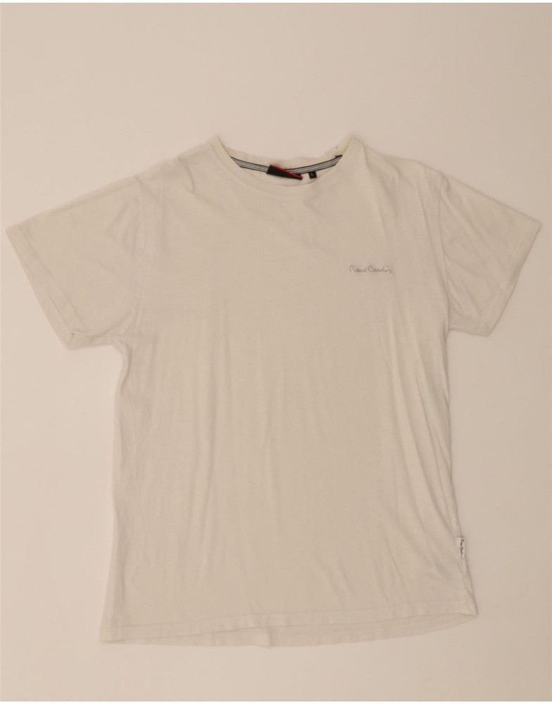 PIERRE CARDIN Mens T-Shirt Top Large White Cotton VH13