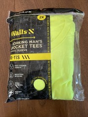 Walls Short Sleeve Working Man’s Pocket Tees 2X Yellow 2 Pack New In Pkg