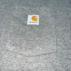 Carhartt Mens K87 Pocket Distressed T-Shirt Heather Gray Original Fit 2XL Logo