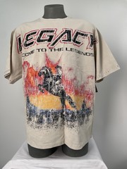 Elite Mens T-Shirt Beige/Multi Size XL Legends Embellished Graphic Print Cotton