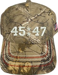 Trump Only 45/47 Embroidered Camo Structured Adjustable One Size Fits Most Hat