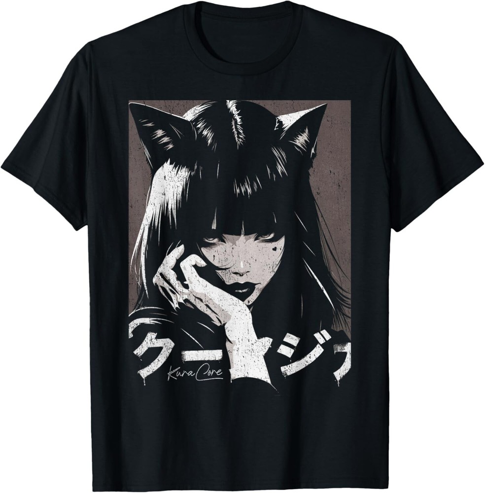 Japanese Streetwear Cyberpunk Techwear Neko Manga Anime T-Shirt