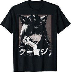 Japanese Streetwear Cyberpunk Techwear Neko Manga Anime T-Shirt