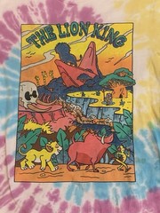 Rare Disney Lion King T-Shirt Tie-Dye Size Small Unisex Simba Timon and Pumbaa