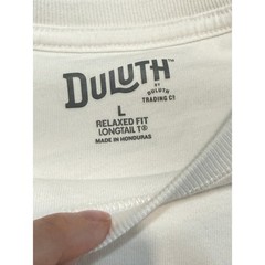 Duluth Trading Co T-Shirt Men Large White Adult Relaxed Fit Longtail T Excellent