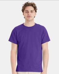 Hanes 5170 5XL EcoSmart Crewneck Short Sleeve Tee Pit to Pit 31″ Unisex Purple