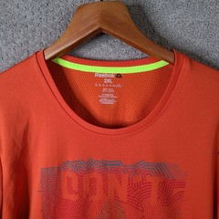 Reebok Shirt Men 2XL Orange Dont Just Stand There Graphic Short Sleeve Athletic