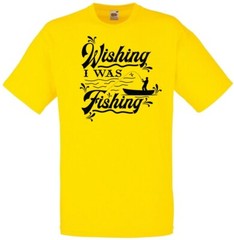 Fishing Wishing I Was Fishing Humour Novelty T Shirt Various Colours And Sizes