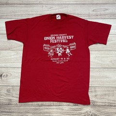 Vintage 80s Onion Harvest Festival 50th Anniversary Red Shirt Adult Size Large