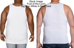 3 White Big Man 3XB 54-56 Inch A-Shirt Tanks Fruit Of The Loom 137-142 CM