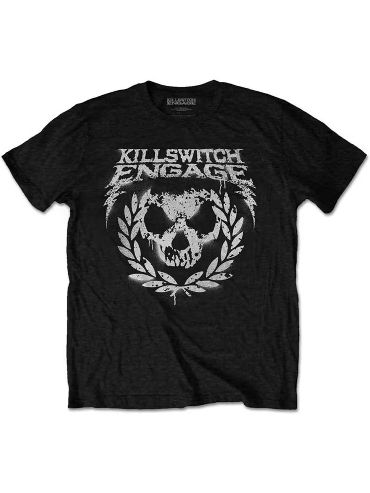 Men’s Killswitch Engage Official Band Graphic T-Shirt – Skull with Laurel Wreath