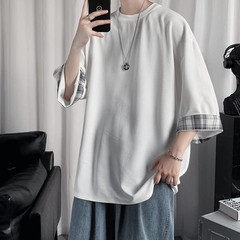 Mens Oversized 3 4 Sleeve Summer T Shirt