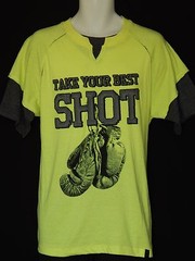 Everlast Twofer T-Shirt Men’s Large Neon Yellow Black NEW Boxing Gloves