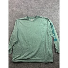 Carhartt Graphic T-Shirt Mens 2XL Green Long Sleeve Loose Fit Logo TK0231-M
