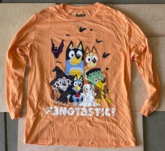 Bluey Fangtastic Orange Halloween Long Sleeve T Shirt Mens XL, Extra Large