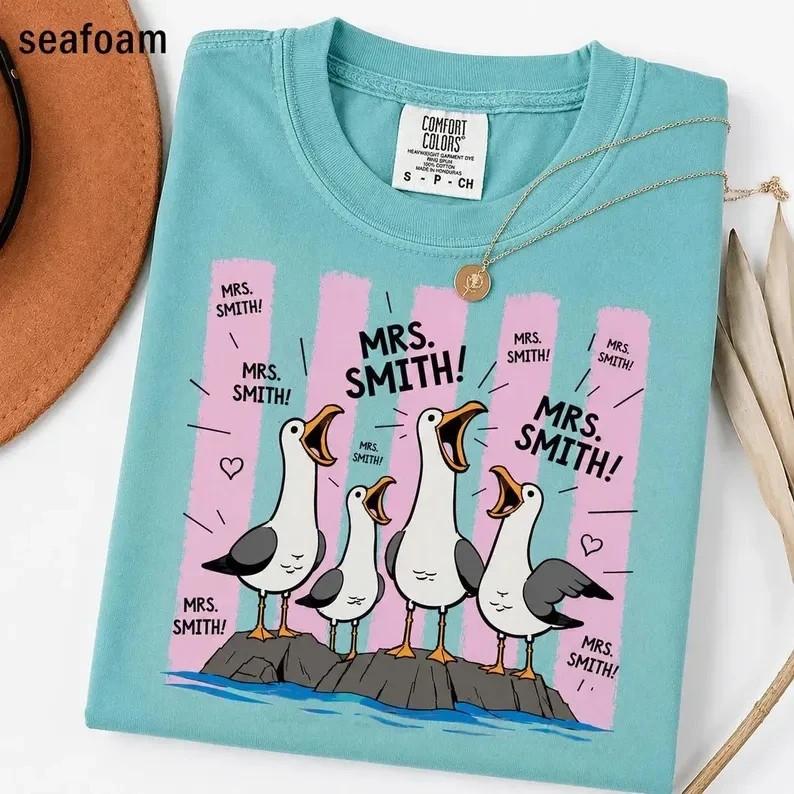 Personalized Teacher Gift Shirt Custom Name Funny Loud Seagulls School T-Shirt