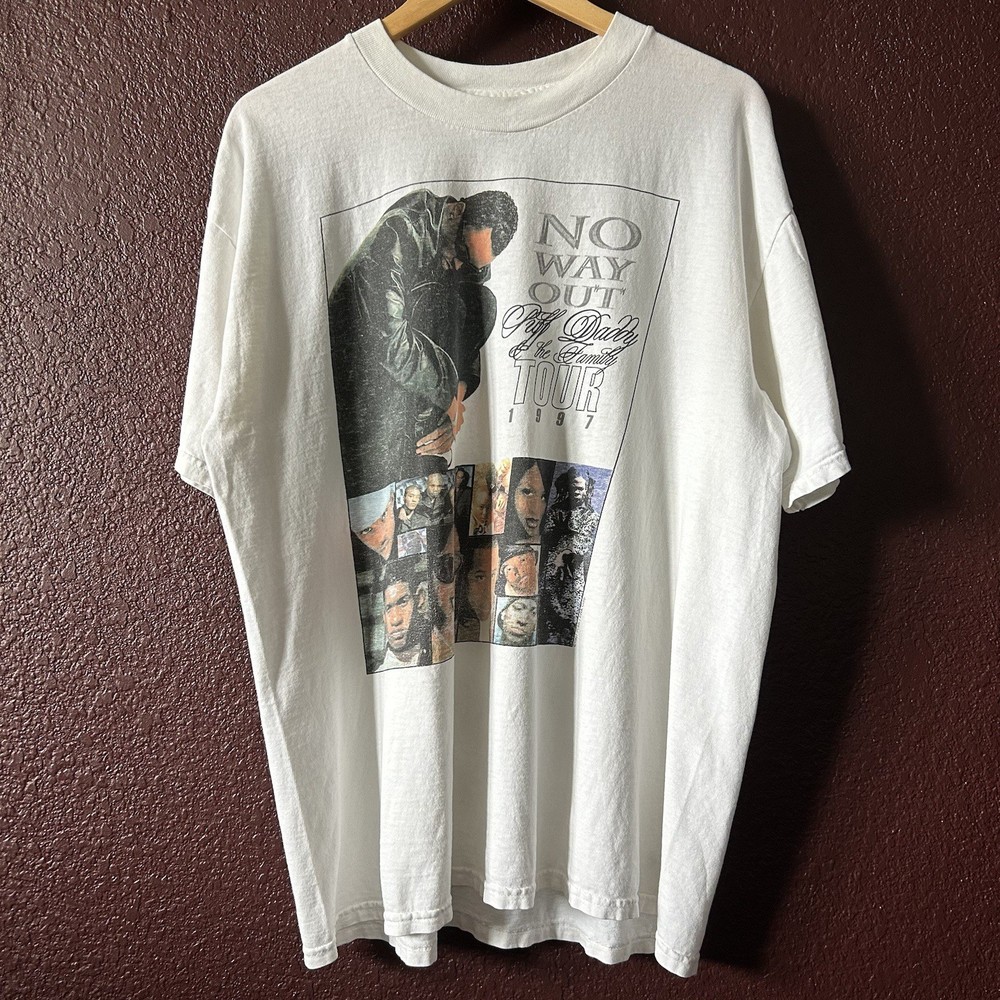 Vintage Puff Daddy Now Way Out 1997 Tour T Shirt Size XL 23×29