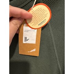 Faherty Men XXL LS Cloud Waffle Crew Pima Cotton Modal Raglan Green DFH-DEEP