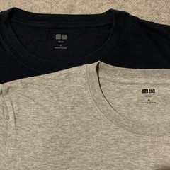 Uniqlo Supima Mens Cotton Crew Neck Short Sleeve T-Shirt Lot 2 M Blue Gray