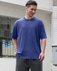 Men’s 3 Pcs Cotton T-Shirts Oversized Unisex Short Sleeves Casual Loose Wash M