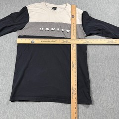 Oakley Shirt Mens L Black Gray Colorblock Slim Fit Graphic Long Sleeve Casual
