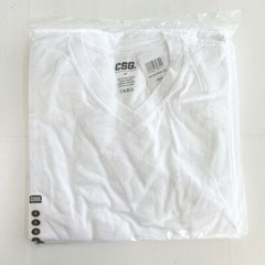 New CSG (3 Pack) Men’s White Basic Vee V-Neck T-Shirt 1800202