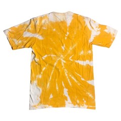 Champion Thick T-shirt Chest Logo Tie Dye Yellow Mens Tag Small￼ Acid Wash