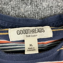 Goodthreads T-Shirt Men’s XL Blue Striped Pocket Crew Neck Short Sleeve Casual