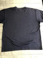 Perry Ellis Portfolio Shirt Mens 2XL Navy Ribbed Knit Crewneck Short Sleeve