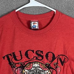 The Duck Co T-Shirt Mens Red Short Sleeve Tuscon Skull Chili