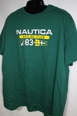 NAUTICA MEN’S S/S GREEN GRAPHIC T-SHIRT SZ: 3XLT 3XT XXXLT NWT