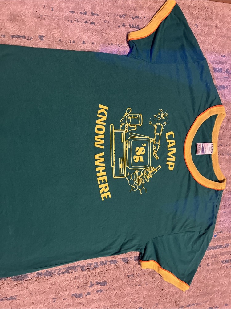 Spirit Halloween Camp Know Where T Shirt Short Sleeve Ringer Size LARGE