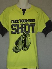 Everlast Twofer T-Shirt Men’s Large Neon Yellow Black NEW Boxing Gloves