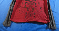 NEW DISCONTINUED ZOO YORK RED AND GRAY LONG SLEEVE GRAPHIC SHIRT MENS MEDIUM