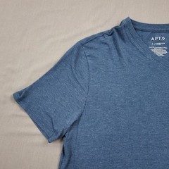 Apt 9 Shirt Mens Large L Short Sleeve V Neck Stretch Premier Flex Pullover Blue