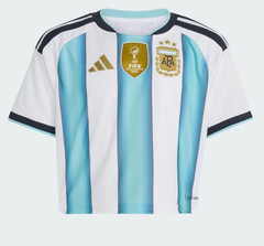 Adidas Argentina 26 Home Crop Jersey Women Shirt White Icey Blue KE5982