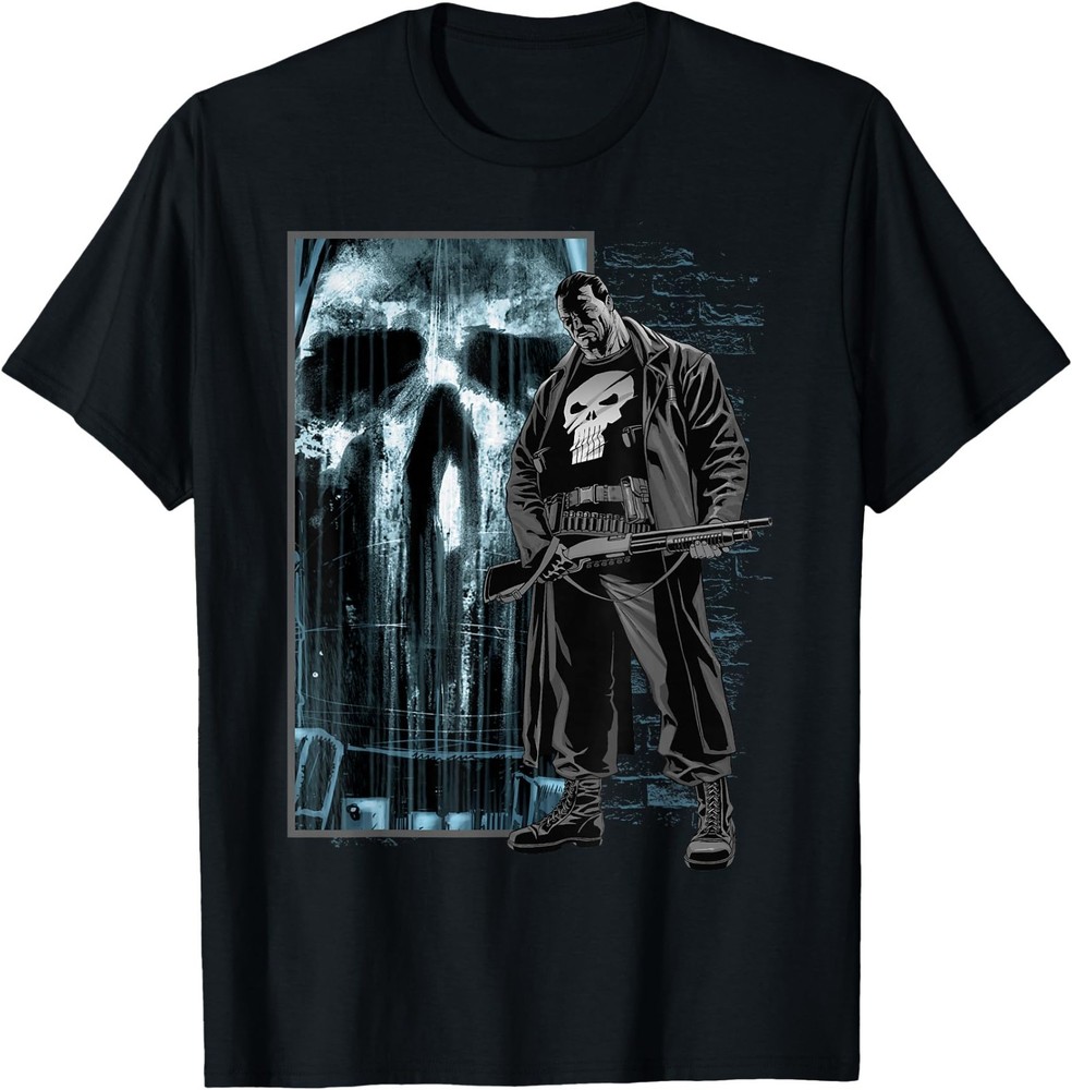 Marvel Comics Retro Classic The Punisher Bullet Storm Skull T-Shirt
