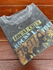 Aerosmith Shirt XL 1976 Rocks Tour Acid Wash Local Crew Grunge Metal Band Tee